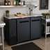 Thumbnail image #2 for Omcan USA 2-Section Reach-In Refrigerated Back Bar Cooler, 48.8-Inch Wide, Side-Mounted Self-Contained, Solid Doors, Stainless Steel Top