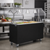 Thumbnail image #2 for Vollrath 2-Series Affordable Portable 46-Inch Mobile 3-Pan Non-Refrigerated Cold Food Station with Buffet-Style Acrylic Breath Guard and Open Storage Base, Black