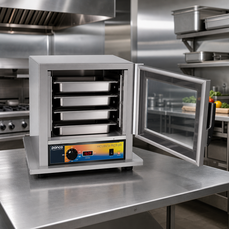 Product image #2 for Panco HCUELSI-RC3.00 Extended Undercounter Insulated Heated Holding Cabinet, 5 Pan Capacity, Clear Polycarbonate Door