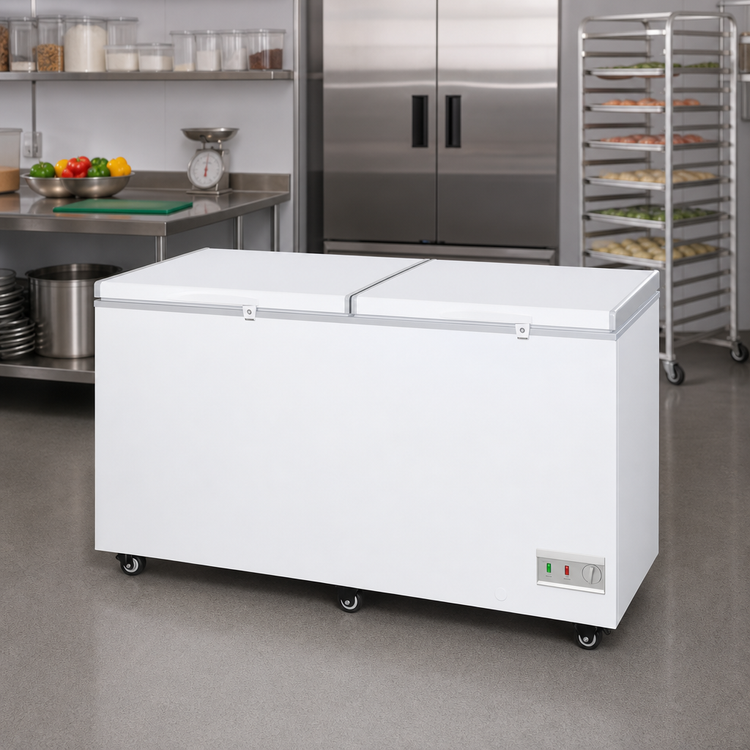 Product image #2 for Excellence Commercial Products BD-31 Jumbo Storage Commercial Chest Freezer, 30.7 Cu. Ft., White, Two Solid Hinged Locking Lids