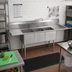 Thumbnail image #2 for BK Resources 3-Compartment Stainless Steel Sink with Left and Right Drainboards, 90-Inch Wide, 18 x 18 x 14-Inch Compartments, 9-Inch Backsplash