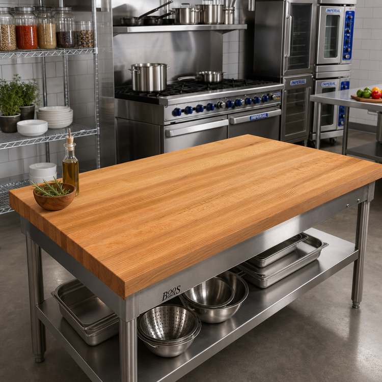 Product image #2 for John Boos Appalachian Red Oak Island Countertop, 60 x 32 x 1-1/2 Inch Thick, Edge Grain, Oil Finish