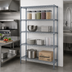 Thumbnail image #2 for Quantum 36-Inch W x 12-Inch D x 63-Inch H Stationary Wire Shelving Starter Kit with 5 Shelves, Gray Epoxy Finish