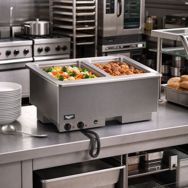 Product image #2 for Vollrath Two-Well Drop-In Electric Hot Food Well with Thermostatic Auto-Fill Control, Full-Size Pan Wells, 208V
