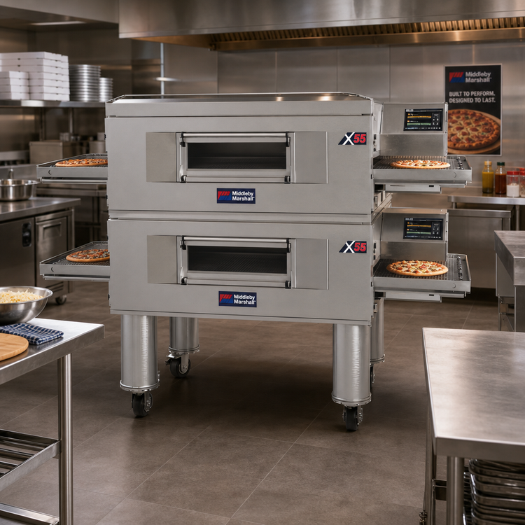 Product image #2 for Middleby Marshall X55GWB-2 Energy Management Double Deck Gas Wide-Belt Conveyor Oven, 55-Inch Chamber, 38-Inch Belt Per Deck