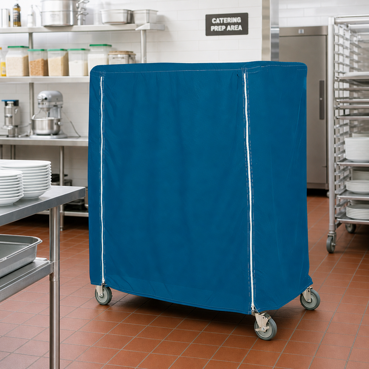 Product image #2 for Metro Queen Mary & Banquet Cart Cover, 48"W x 21"D x 62"H, Uncoated Denier Nylon, Mariner Blue