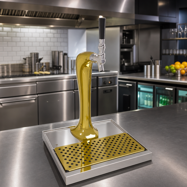 Product image #2 for Glastender Cobra 1-Faucet Countertop Glycol-Cooled Draft Dispensing Tower, Gold Finish