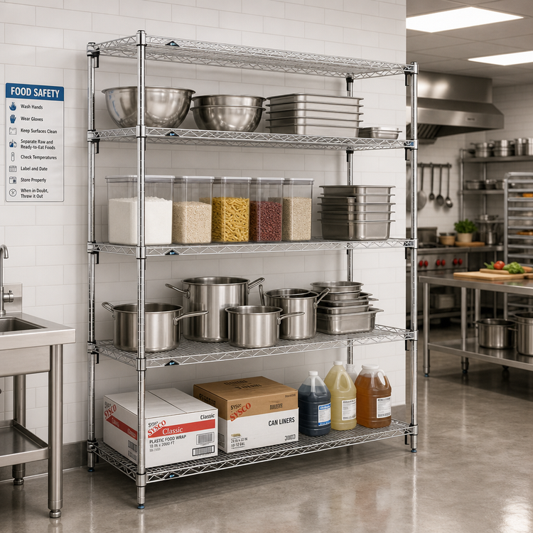 Product image #2 for Metro Super Adjustable Super Erecta Chrome Plated Wire Shelving Starter Unit, 72"W x 18"D x 63"H