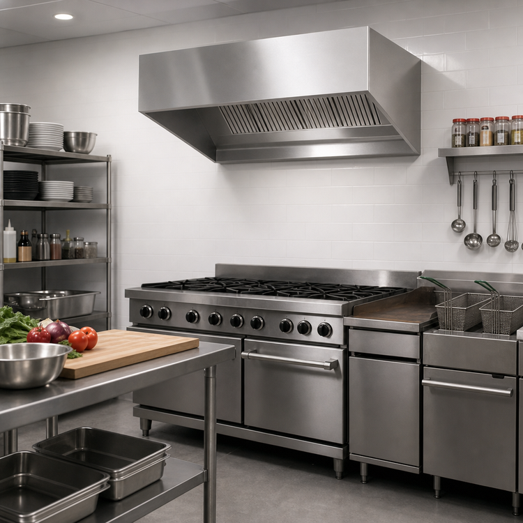 Product image #2 for SpecAir HES96-54 Short Front Wall-Mounted Exhaust-Only Commercial Kitchen Hood, 54-Inch