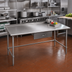Thumbnail image #2 for Deluxe Series 144-Inch x 36-Inch Stainless Steel Work Table with Rear Upturn and Tubular Base