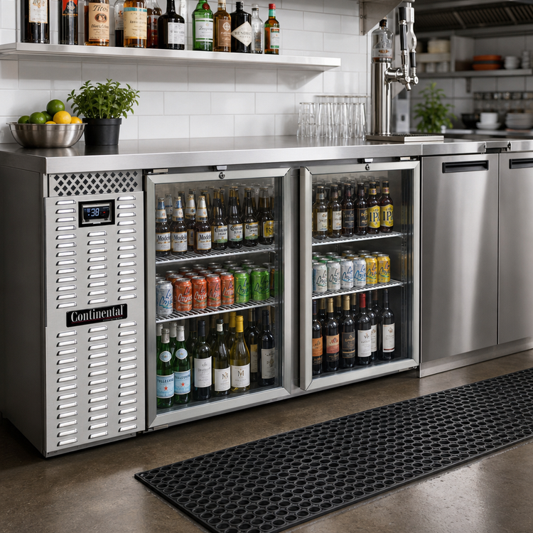 Product image #2 for Continental BB59NSSGD 59" Stainless Steel Refrigerated Back Bar Cooler with Glass Doors