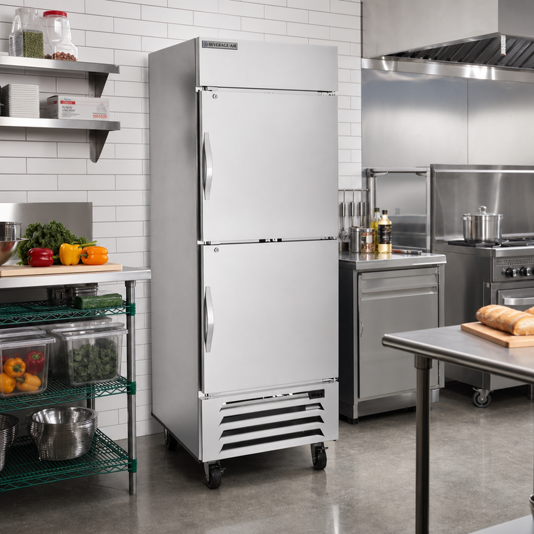Product image #2 for Beverage-Air Horizon Series One-Section Reach-In Freezer, 30-Inch Wide, Solid Half Doors, Bottom Mount, 25.97 Cu. Ft.
