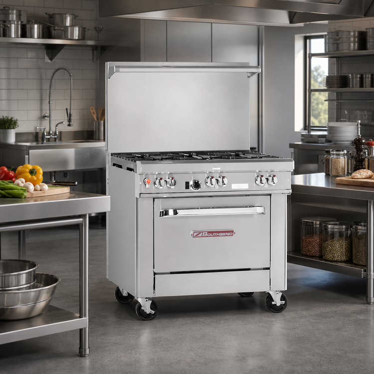Product image #2 for Southbend Ultimate 24-Inch Gas Restaurant Range with 4 Open Burners and Space Saver Oven