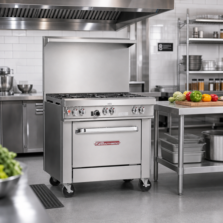 Product image #2 for Southbend Ultimate 24-Inch Gas Restaurant Range with 4 Open Burners and Space Saver Oven