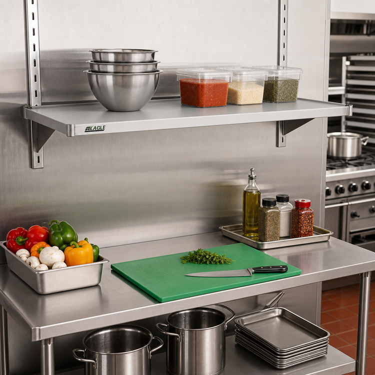Product image #2 for Eagle Group Valu-Master 24"W x 18"D Solid Shelf with Marine Edge, Gray Epoxy Finish