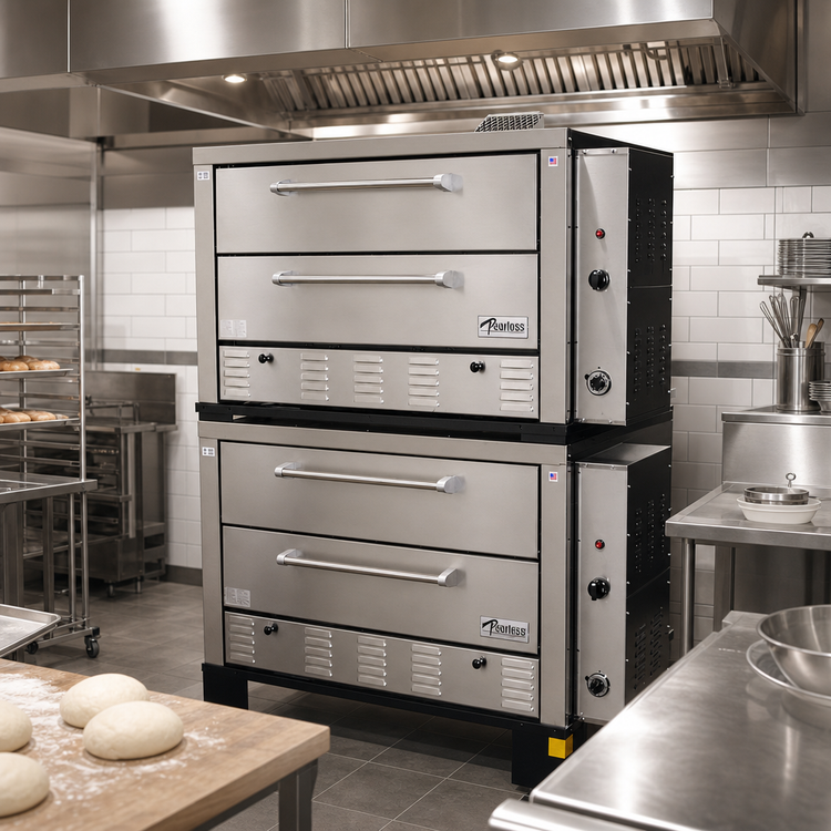 Product image #2 for Peerless CW62BSC Double-Stack Gas Deck Bake Oven, 4-Deck, 42 x 32 Inch Interior