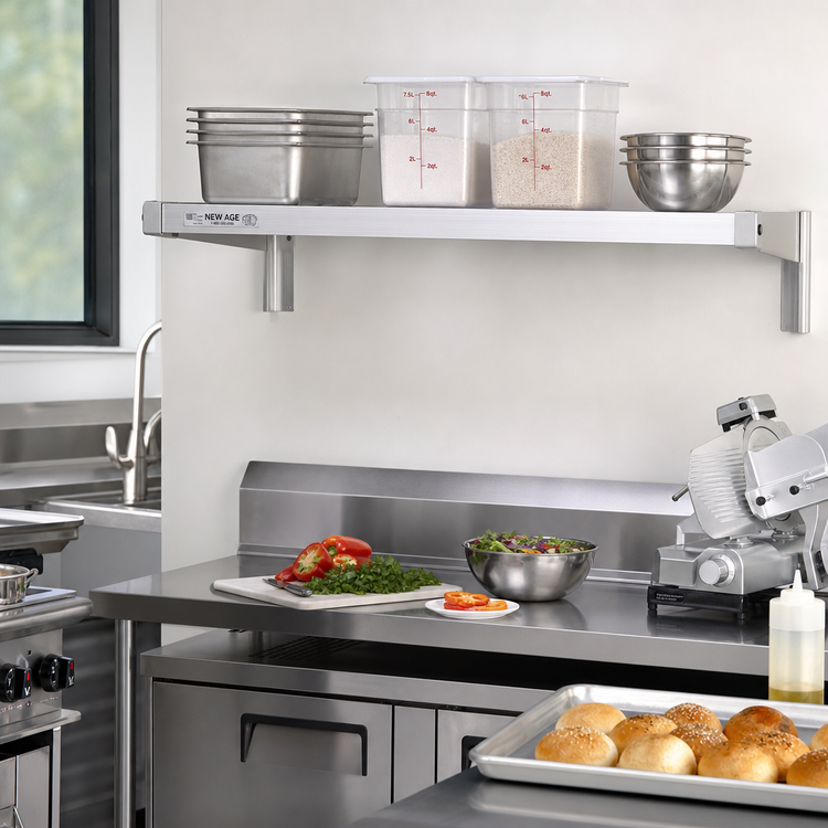Product image #3 for New Age 2442HD Adjust-A-Shelf Heavy-Duty Wall-Mounted Shelf, 42 x 24 Inches, Aluminum