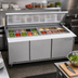 Thumbnail image #2 for Beverage-Air 72-Inch Three-Section Mega Top Refrigerated Prep Table with See-Thru Lid