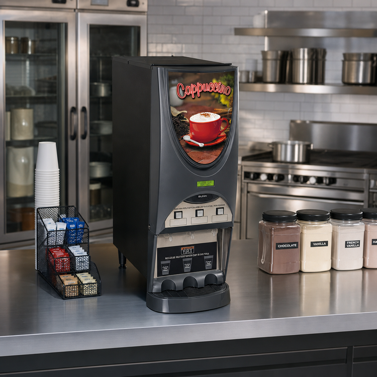 Product image #2 for BUNN iMIX-3+ Silver Series Powder Base Hot Beverage Dispenser with 3 Hoppers