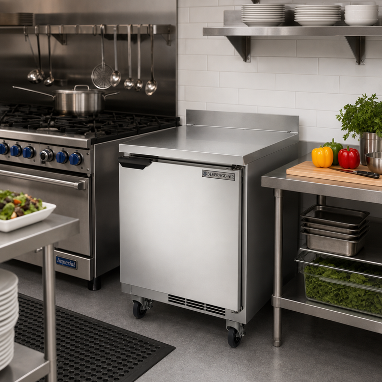 Product image #3 for Beverage-Air WTR27AHC One-Section 27-Inch Worktop Refrigerator, 6.13 Cu. Ft., Solid Door