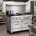 Thumbnail image #2 for Ultimate 48-Inch Gas Restaurant Range with Star/Sauté Burner, Non-Clog Burner, 36-Inch Griddle, Convection Oven and Cabinet Base