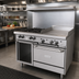Thumbnail image #2 for Garland G Starfire Pro 48-Inch Gas Restaurant Range with 4 Open Burners, 24-Inch Griddle and Single Oven