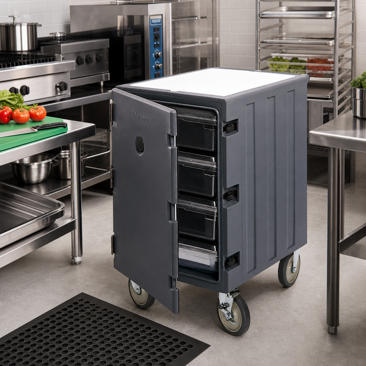 Product image #3 for Cambro Camcart Insulated Mobile Pan Rack for 18 x 26 Food Storage Boxes with Cutting Board Top