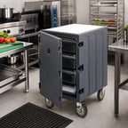 Thumbnail image #3 for Cambro Camcart® 1826LBC615 Insulated Mobile Pan Rack Cart, 18 x 26 Boxes, 13 Supports, Cutting Board Top