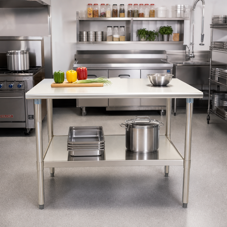Product image #2 for Eagle Deluxe Series 60-Inch x 36-Inch Stainless Steel Work Table with Adjustable Undershelf