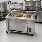 Thumbnail image #2 for Dinex DineXpress DXP5CB 5-Pan Full-Size 74-Inch Mechanically Cooled Mobile Cold Food Serving Counter