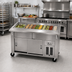 Thumbnail image #2 for DineXpress DXP5CB 5-Pan 74-Inch Mechanically Cooled Mobile Cold Food Serving Counter