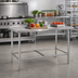 Thumbnail image #2 for Heavy-Duty 18-Gauge Stainless Steel Flat Top Work Table with Open H-Frame Base, 60 x 30 x 36 Inches