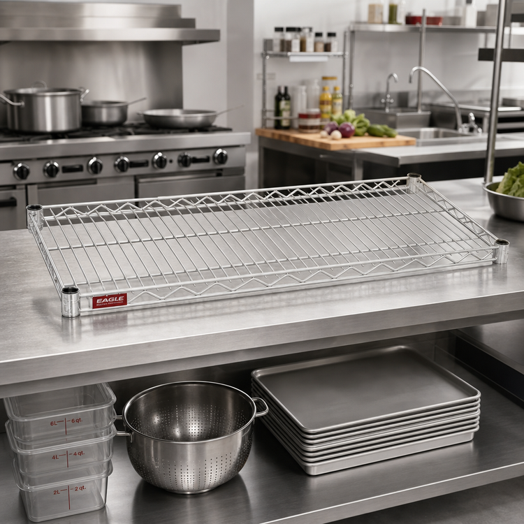 Product image #2 for Eagle Group QuadTruss 24-Inch x 21-Inch Electropolished 304 Stainless Steel Wire Shelf