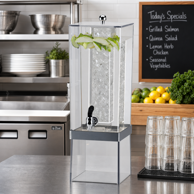 Product image #2 for Cal-Mil Econo 3 Gallon Single Beverage Dispenser with Ice Chamber and Drip Tray