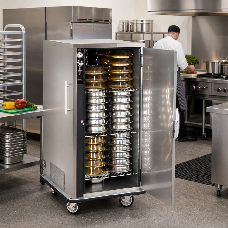 Product image #3 for FWE P-Series Deep Heated Banquet Cart, 1 Compartment, 90-108 Covered 11-Inch Plate Capacity