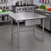 Thumbnail image #2 for Eagle Group Budget Series 30-Inch x 30-Inch Stainless Steel Work Table with 1-1/2-Inch Rear Up-Turn