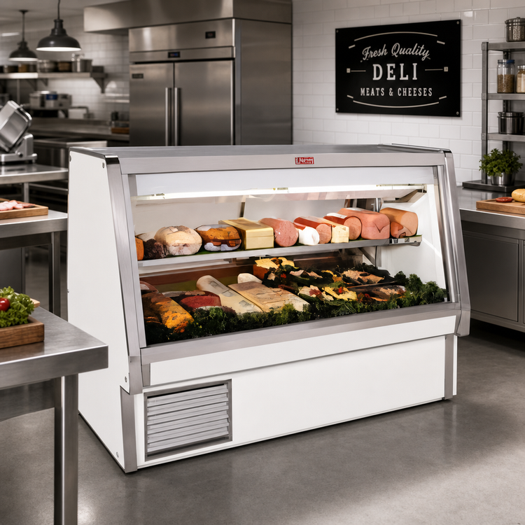 Product image #2 for Howard-McCray 34E Series Endless Design Self-Contained Deli Meat & Cheese Service Case with LED Lighting and Stainless Steel Top, 52.5 Inch W, White