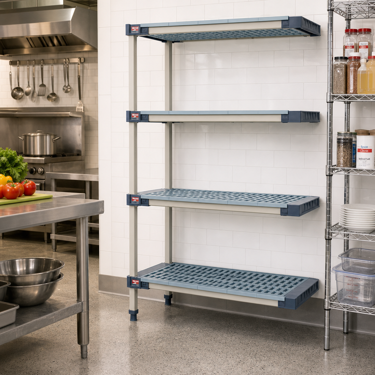 Product image #2 for MetroMax 4 4-Shelf Add-On Polymer Shelving Unit, 36 x 21 x 74 Inches