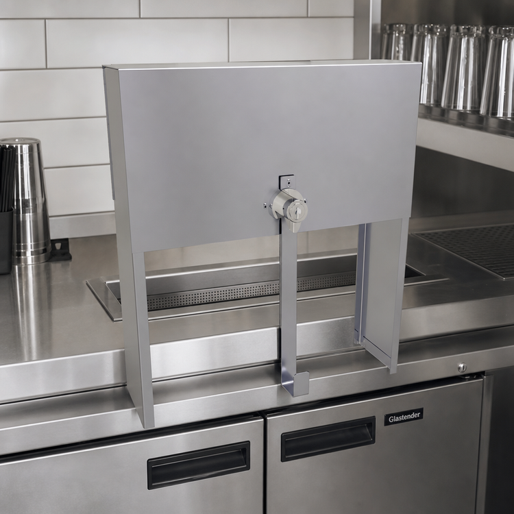 Product image #2 for Glastender Single Speed Rail Locking Cover, 12 Inch, Stainless Steel