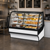 Thumbnail image #3 for True Full-Service Dual Zone Curved Glass Display Merchandiser with Glass Ends, 59-1/4 Inch, White/White, Self-Contained Refrigeration