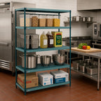 Thumbnail image #2 for Metro Super Erecta Pro PR-243063K3-S-4 4-Shelf Stationary Polymer Shelving Starter Unit, 24"W x 30"D x 63"H, Green