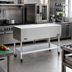Thumbnail image #2 for Mobile Stainless Steel Utility Serving Counter with Open Base and Undershelf, 66 Inch x 22-1/2 Inch