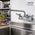 Thumbnail image #2 for equip 4-Inch Wall-Mount Mixing Faucet with 8-Inch Swing Nozzle and Wrist Action Handles
