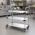 Thumbnail image #2 for Metro Super Erecta MW404 Standard-Duty Open Design Chrome-Plated Steel 3-Shelf Utility Bus Cart