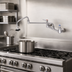 Thumbnail image #2 for T&S Brass Low-Lead Wall-Mount Pot Filler Faucet with 18-Inch Double-Jointed Nozzle, 8-Inch Centers