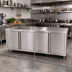 Thumbnail image #2 for John Boos Enclosed Stainless Steel Work Table with Cabinet Base, 120 x 24 Inches, 2 Hinged Doors