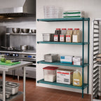 Thumbnail image #2 for Metro Super Erecta Pro PR-184863K3-A-4 4-Shelf Green Add-On Polymer Shelving Unit, 18"W x 48"D x 63"H