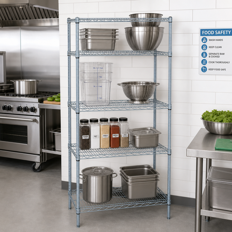 Product image #2 for Quantum 30 Inch W x 21 Inch D x 54 Inch H Stationary Wire Shelving Starter Kit