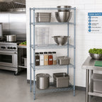 Thumbnail image #2 for Quantum WR54-2130GY Stationary Wire Shelving Starter Kit, 30"W x 21"D x 54"H, 4 Shelves, Gray Epoxy Finish