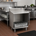 Thumbnail image #2 for Eagle Group 2200 Series 18 Inch Wide Flatboard Top Stainless Steel Glass Rack Storage Unit with Open Front Cabinet Base